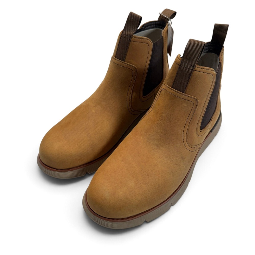 Skechers Augustino Paulo Mens 9.5 Chelsea Boots Light Brown Leather New
